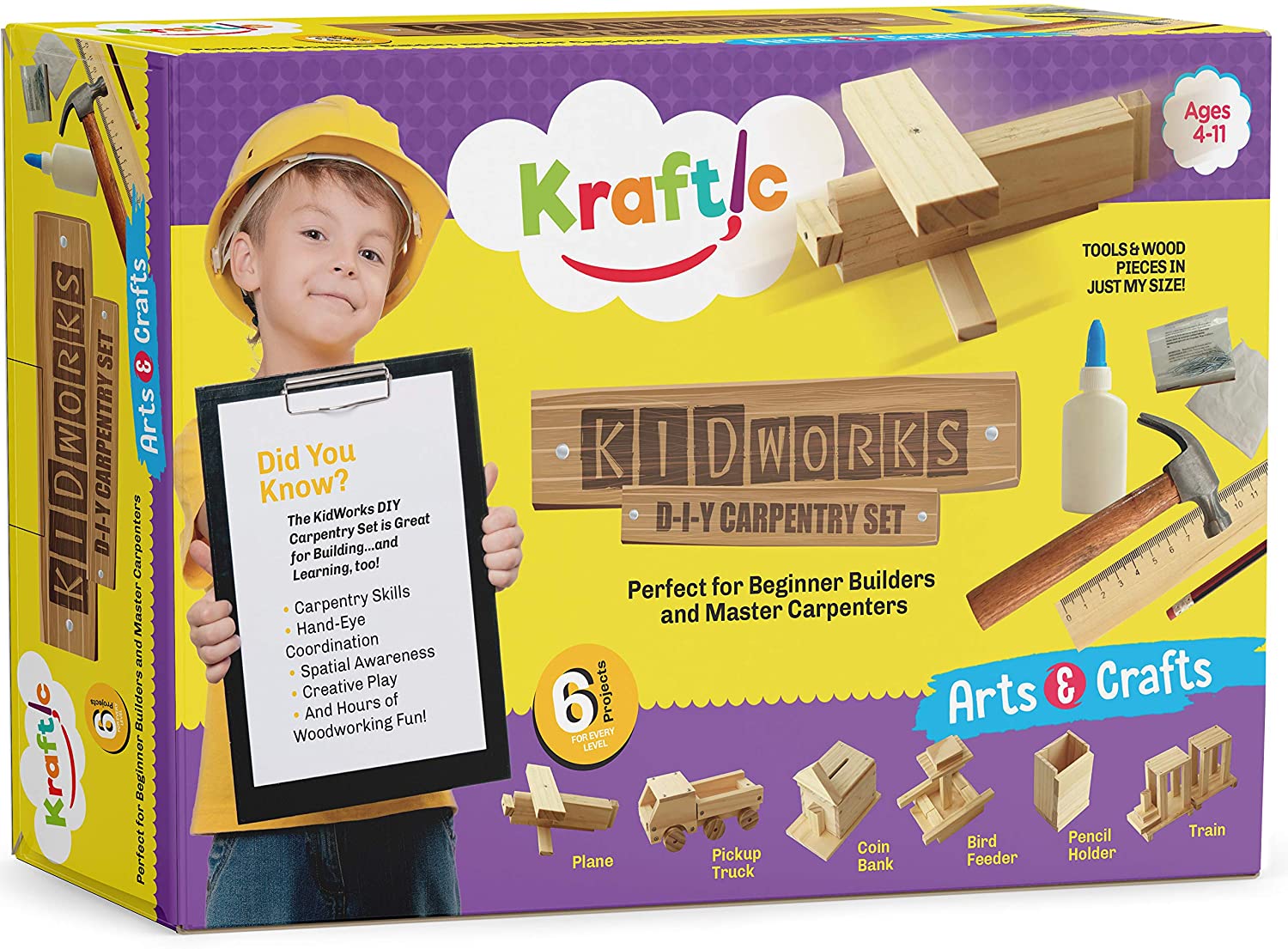 Woodworking Kit for Kids: Kraftic Woodworking Building Kit